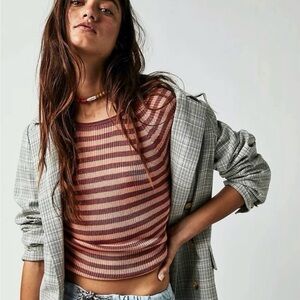 Free People striped slinky baby tee small